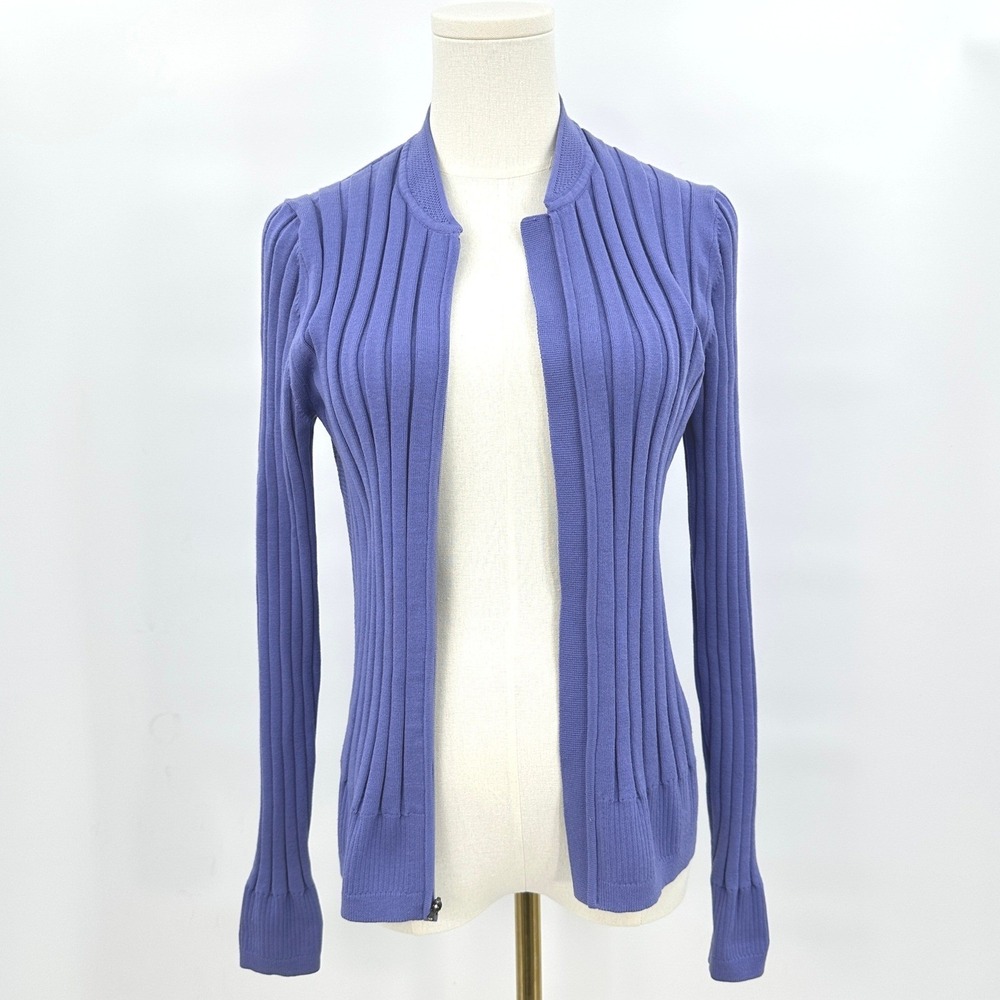 Athleta Fairway Sweater Cardigan Medium Adonis Blue/Purple‎ Pastel Capsule Clean - Picture 4 of 12